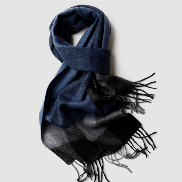 Sciarpa in cashmere a quadri coordinata da uomo, tre colori