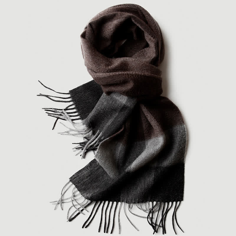 Sciarpa in cashmere a quadri coordinata da uomo, tre colori