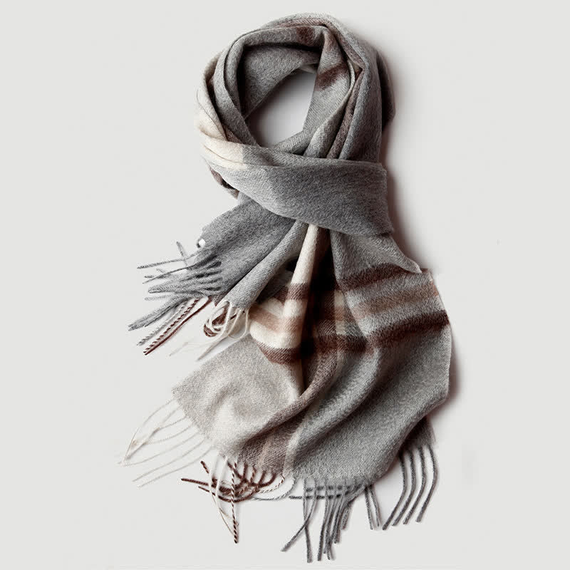 Sciarpa in cashmere a quadri coordinata da uomo, tre colori