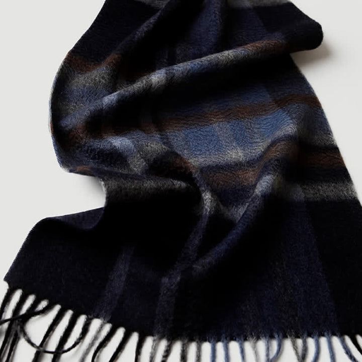 Sciarpa in cashmere a quadri coordinata da uomo, tre colori