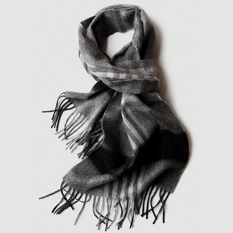 Sciarpa in cashmere a quadri coordinata da uomo, tre colori