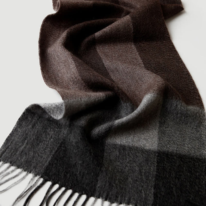 Sciarpa in cashmere a quadri coordinata da uomo, tre colori
