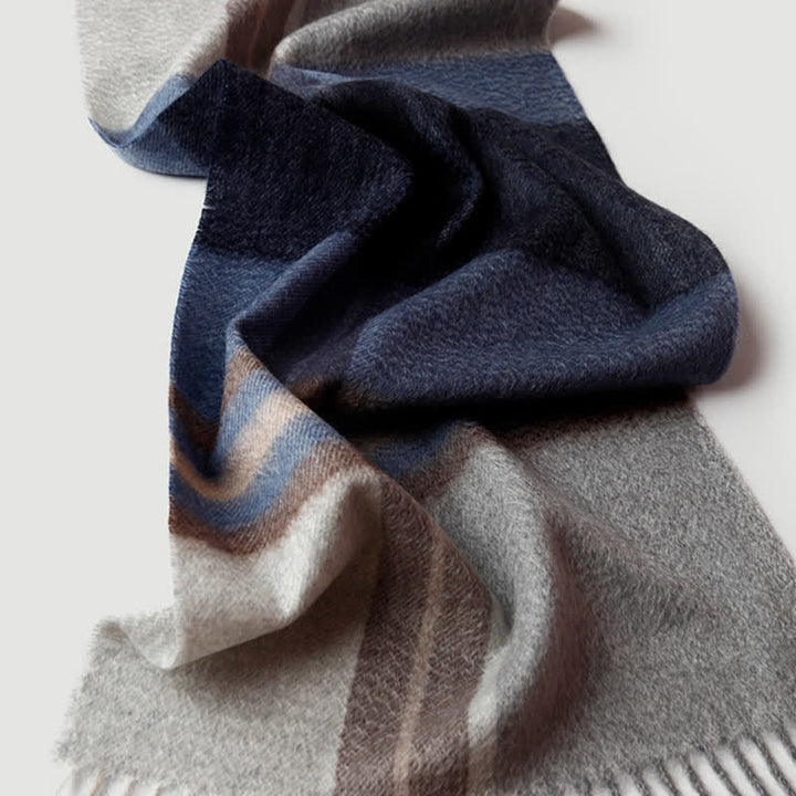 Sciarpa in cashmere a quadri coordinata da uomo, tre colori