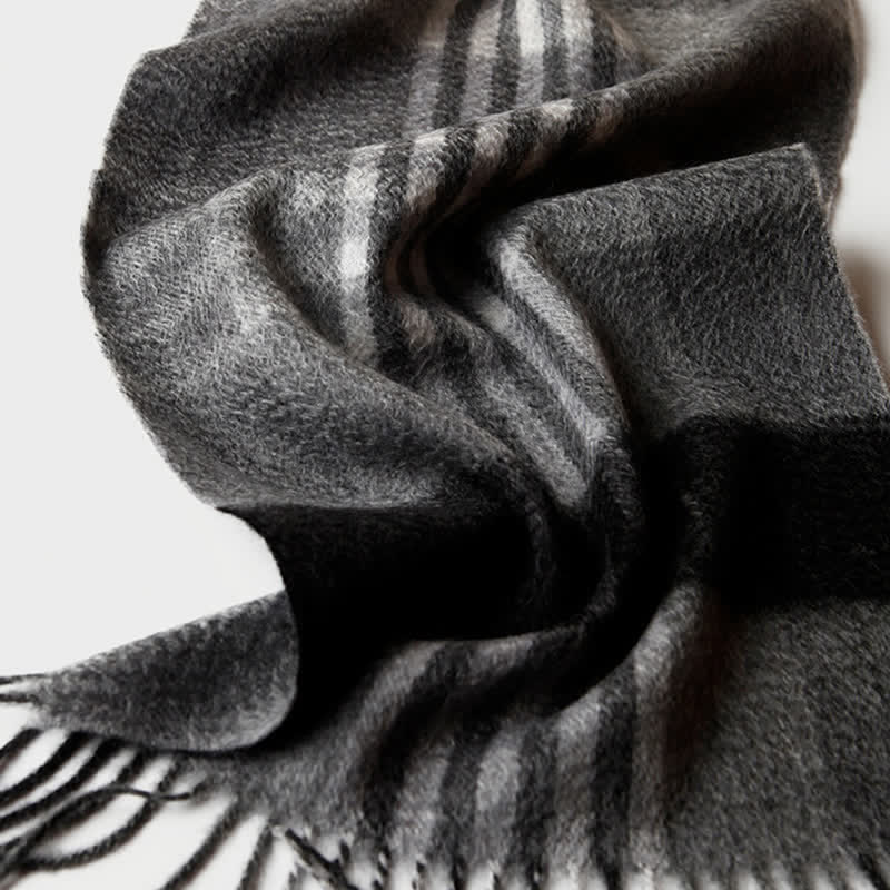 Sciarpa in cashmere a quadri coordinata da uomo, tre colori