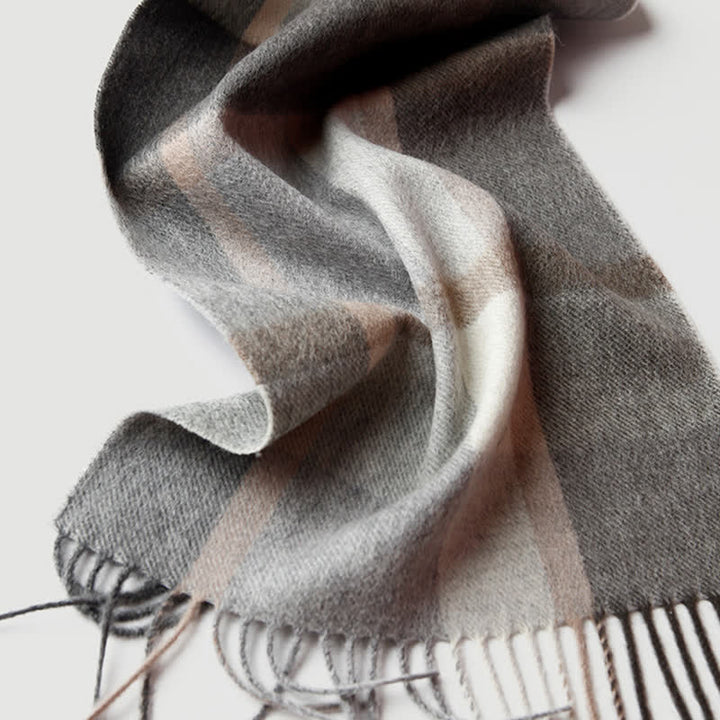 Sciarpa in cashmere a quadri coordinata da uomo, tre colori