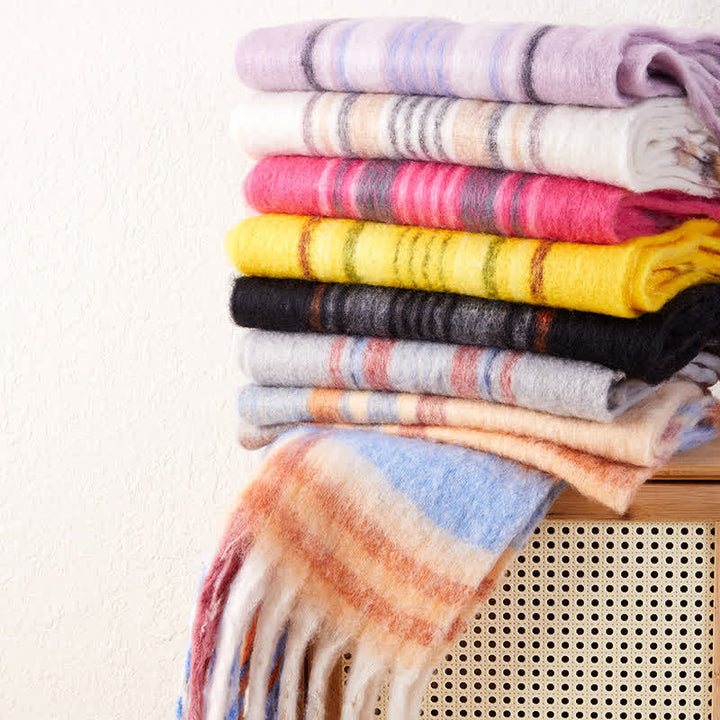 Sciarpa calda unisex classica con nappe a quadri - image 1