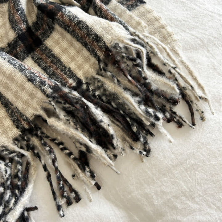 Sciarpa invernale unisex a quadri generosi e alla moda