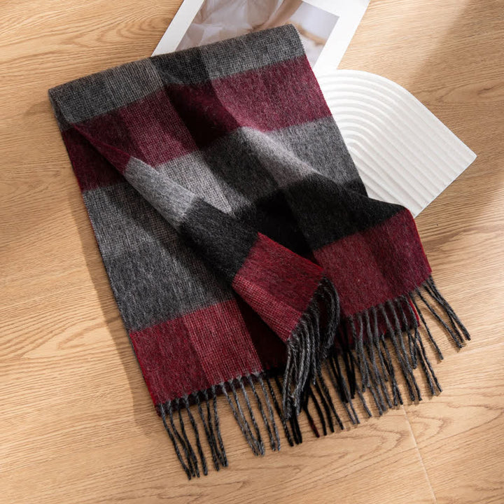Sciarpa unisex in cashmere con design color-block - Stile n. 1 - image 2
