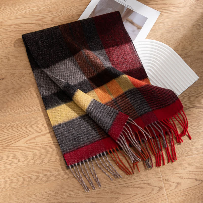 Sciarpa unisex in cashmere con design color-block - Stile n. 4 - image 9