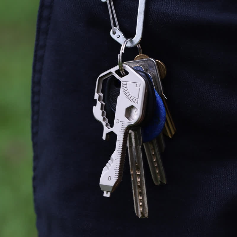 Mini Utility 11 in 1 Portachiavi con utensili comuni a forma di chiave - image 0