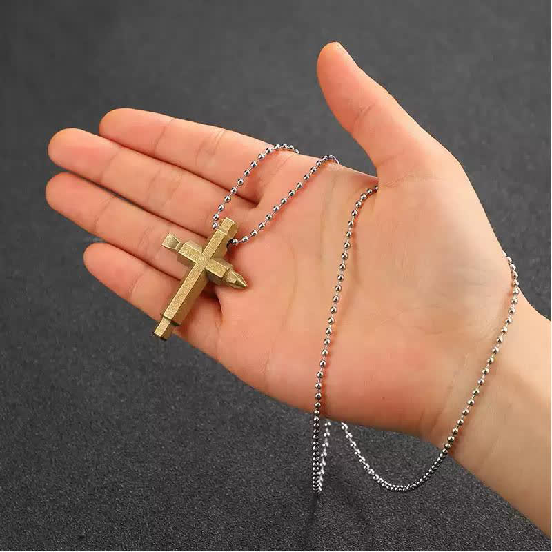 Collana con ciondolo portachiavi con cacciavite EDC a croce - image 1