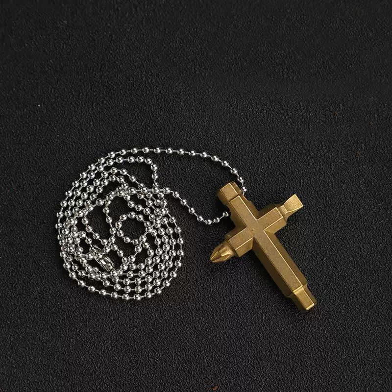 Collana con ciondolo portachiavi con cacciavite EDC a croce - image 4