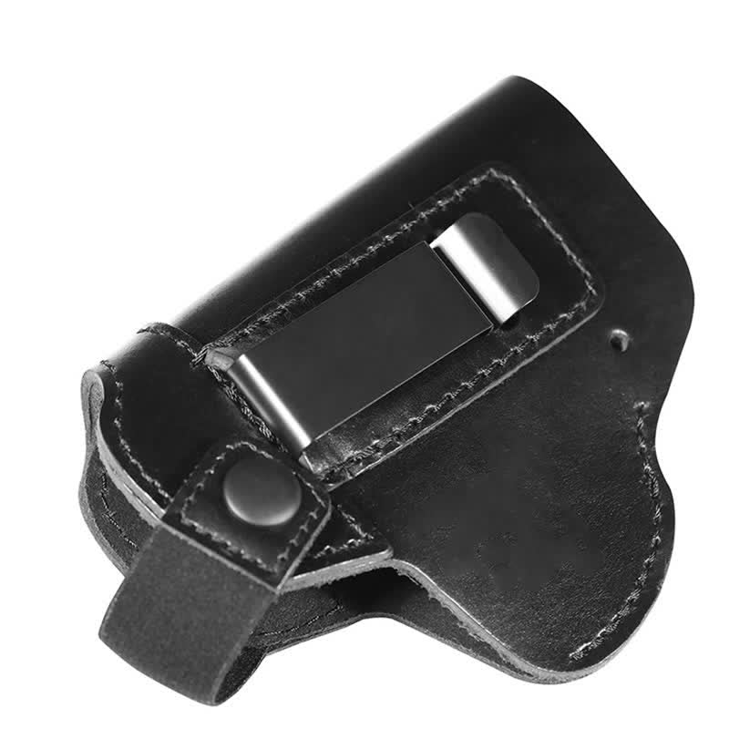 Fondina in pelle con clip per cintura e cinghia di fissaggio per cintura - Nero - image 7
