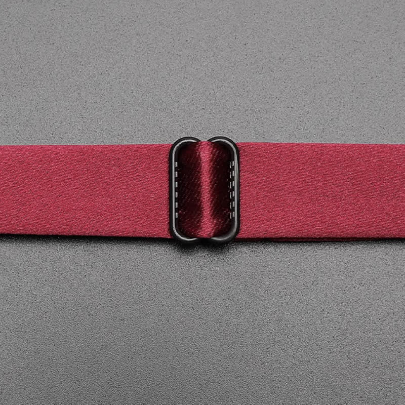 Papillon da uomo con foglie in metallo color bordeaux