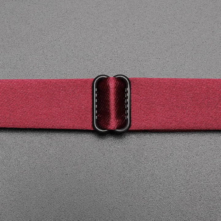 Papillon da uomo con foglie in metallo color bordeaux