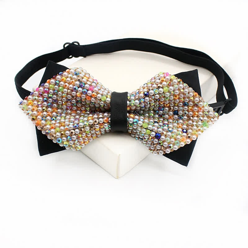 Papillon da festa multicolore con perle finte da uomo