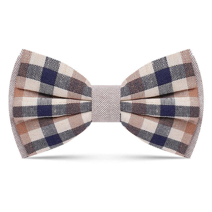 Papillon da uomo con motivo a quadri Simply Classy - Cachi - image 3