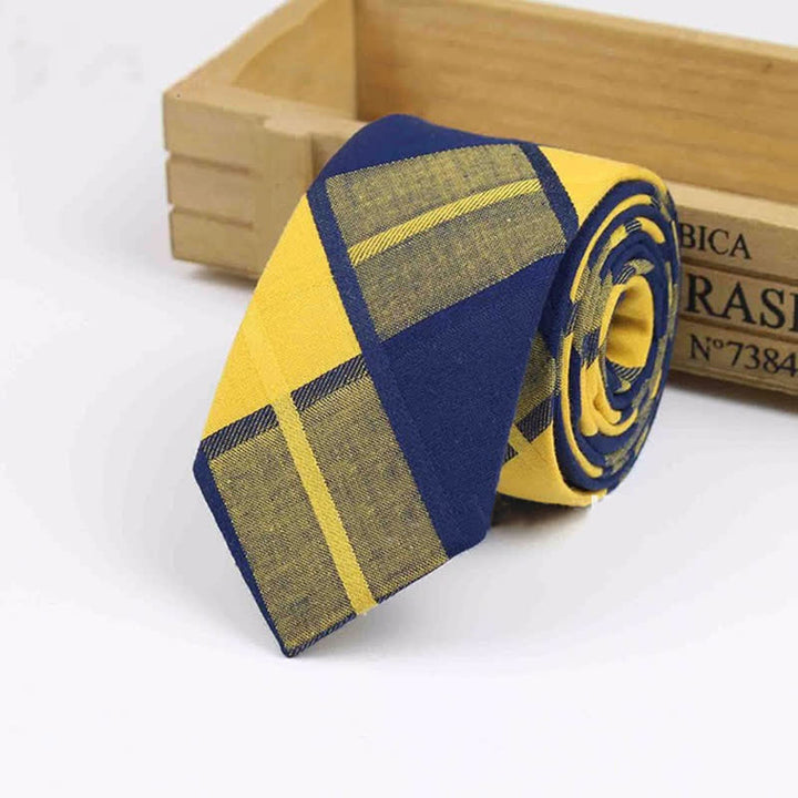 Cravatta da uomo in cotone a quadri con motivo a quadri della tradizione West Country