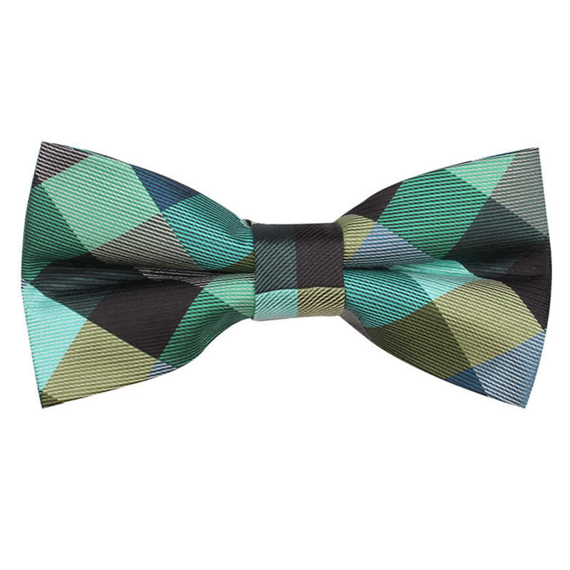 Cravatta stretta a quadri moderna casual da uomo - Verde - Papillon - image 31
