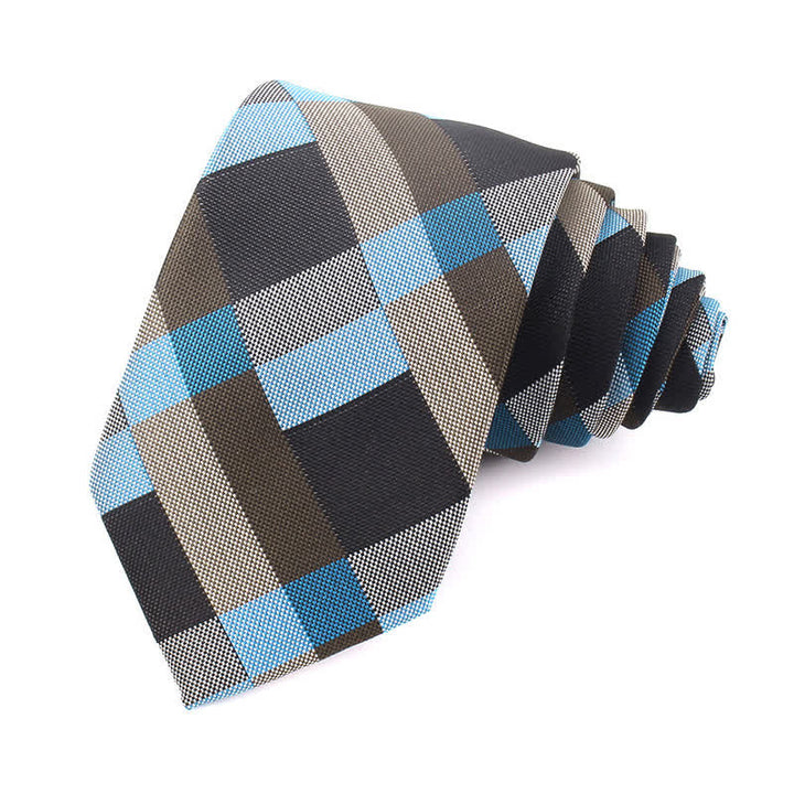 Cravatta stretta a quadri moderna casual da uomo - Azzurro cielo - Cravatta - image 35
