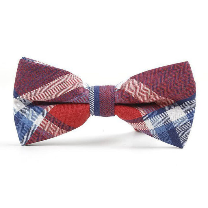 Cravatta a farfalla con motivo scozzese alla moda da uomo