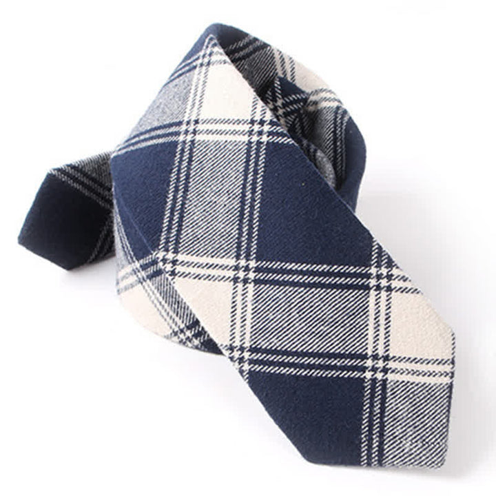 Cravatta in cotone scozzese per abito da uomo, accessorio formale
