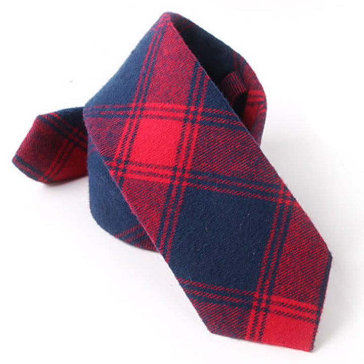 Cravatta in cotone scozzese per abito da uomo, accessorio formale - image 1