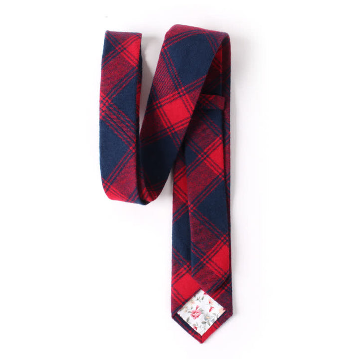 Cravatta in cotone scozzese per abito da uomo, accessorio formale - image 3
