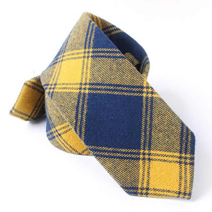 Cravatta in cotone scozzese per abito da uomo, accessorio formale