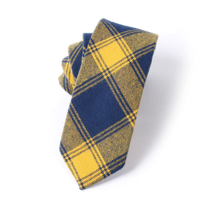 Cravatta in cotone scozzese per abito da uomo, accessorio formale