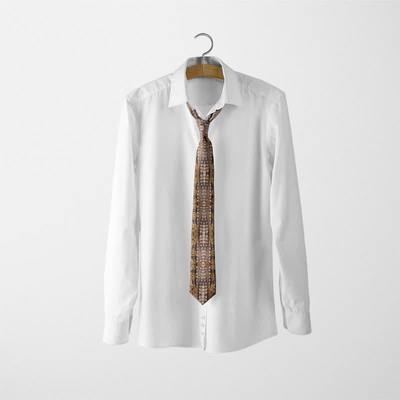 Cravatta da uomo divertente ed elegante con stampa di pelle di animale - image 1