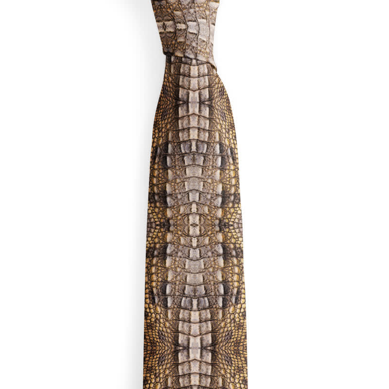 Cravatta da uomo divertente ed elegante con stampa di pelle di animale - image 3