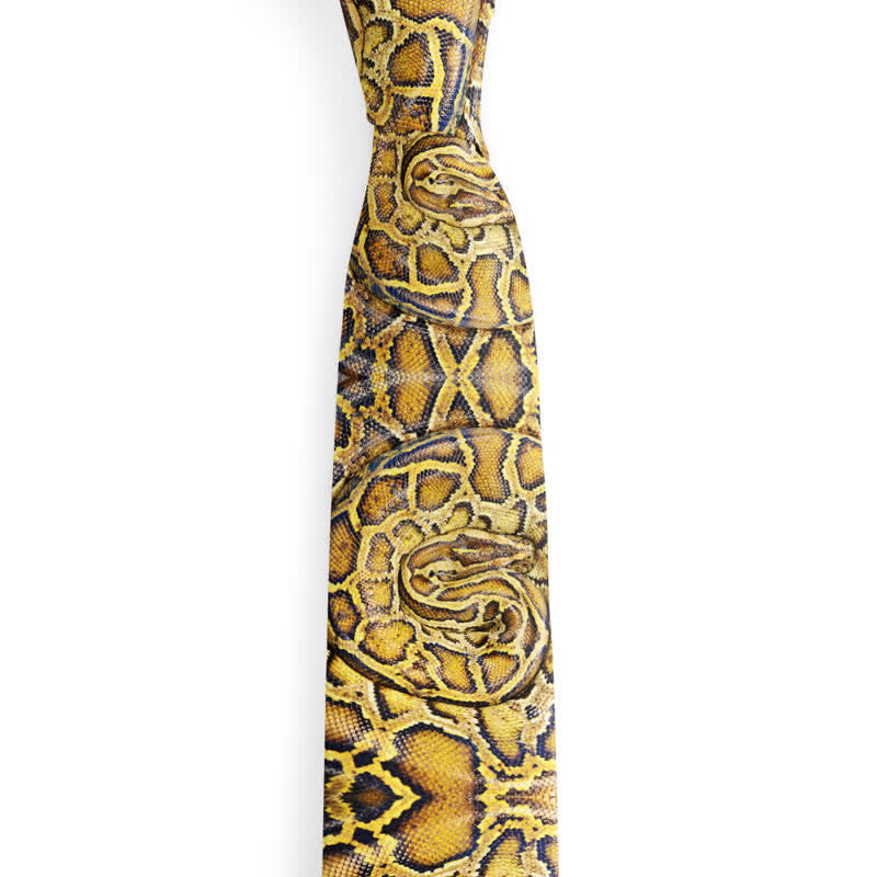 Cravatta da uomo divertente ed elegante con stampa di pelle di animale - image 13