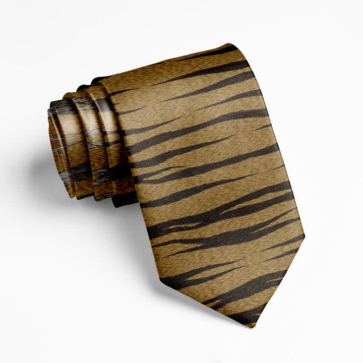 Cravatta da uomo divertente ed elegante con stampa di pelle di animale - Tigre - image 8