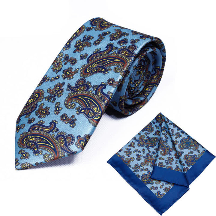 Set di 2 cravatte e fazzoletti geometrici Paisley da uomo - Stile n. 2 - image 3