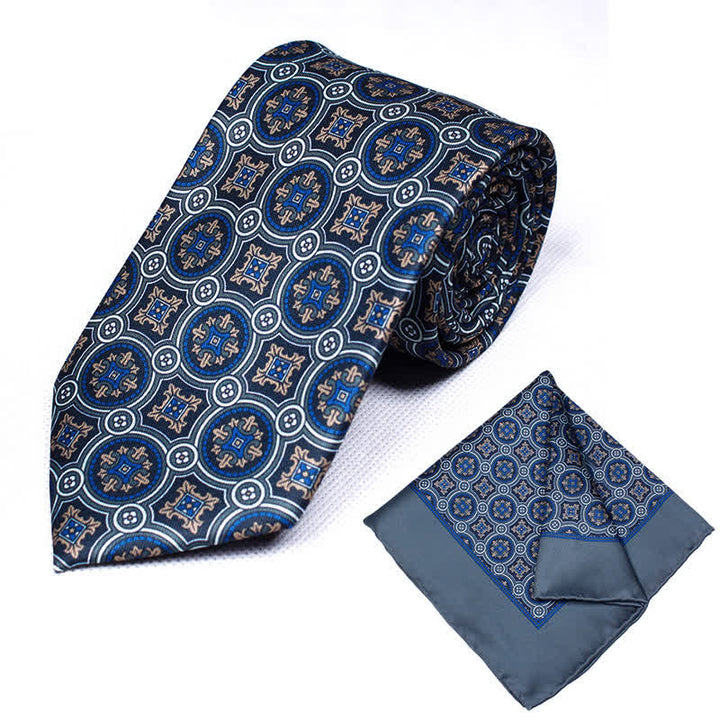 Set di 2 cravatte e fazzoletti geometrici Paisley da uomo - Stile n. 10 - image 11