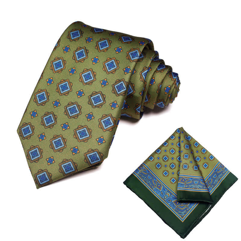 Set di 2 cravatte e fazzoletti geometrici Paisley da uomo - Stile #28 - image 29