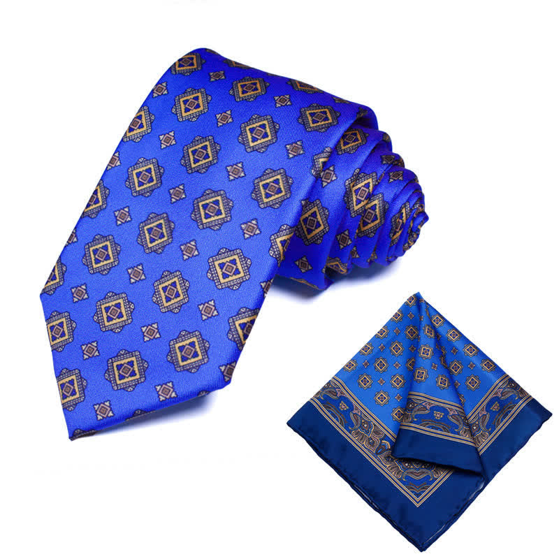 Set di 2 cravatte e fazzoletti geometrici Paisley da uomo - Stile #30 - image 31