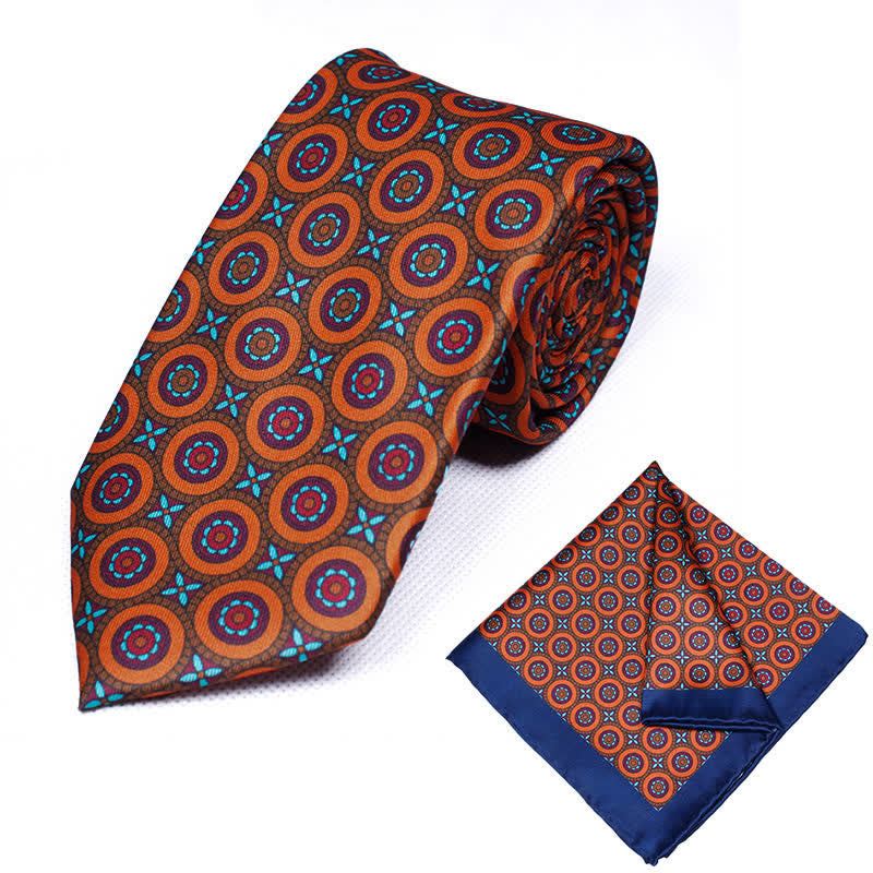 Set di 2 cravatte e fazzoletti geometrici Paisley da uomo - Stile n. 15 - image 16