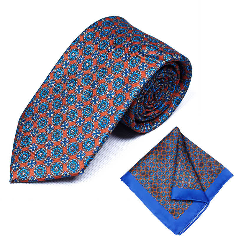Set di 2 cravatte e fazzoletti geometrici Paisley da uomo - Stile n. 5 - image 6