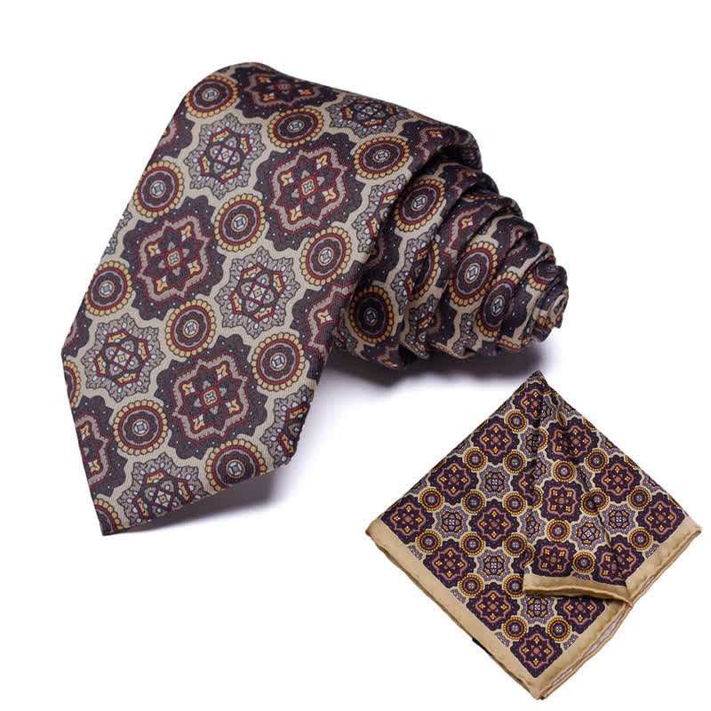 Set di 2 cravatte e fazzoletti geometrici Paisley da uomo - Stile #26 - image 27