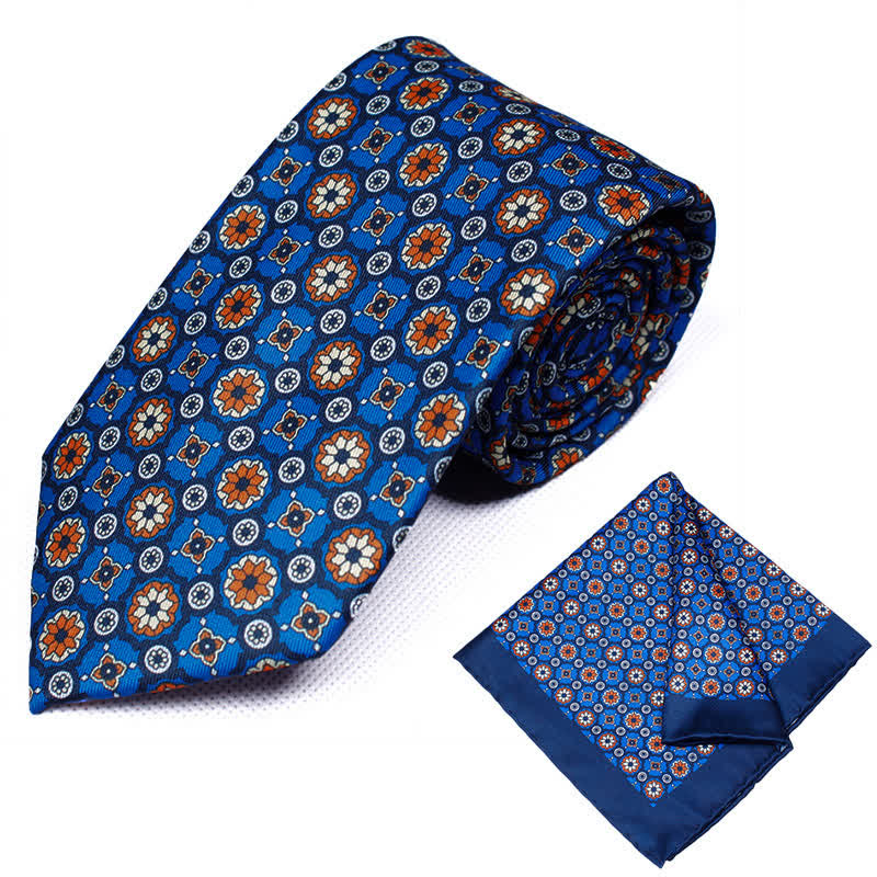 Set di 2 cravatte e fazzoletti geometrici Paisley da uomo - Stile #20 - image 21
