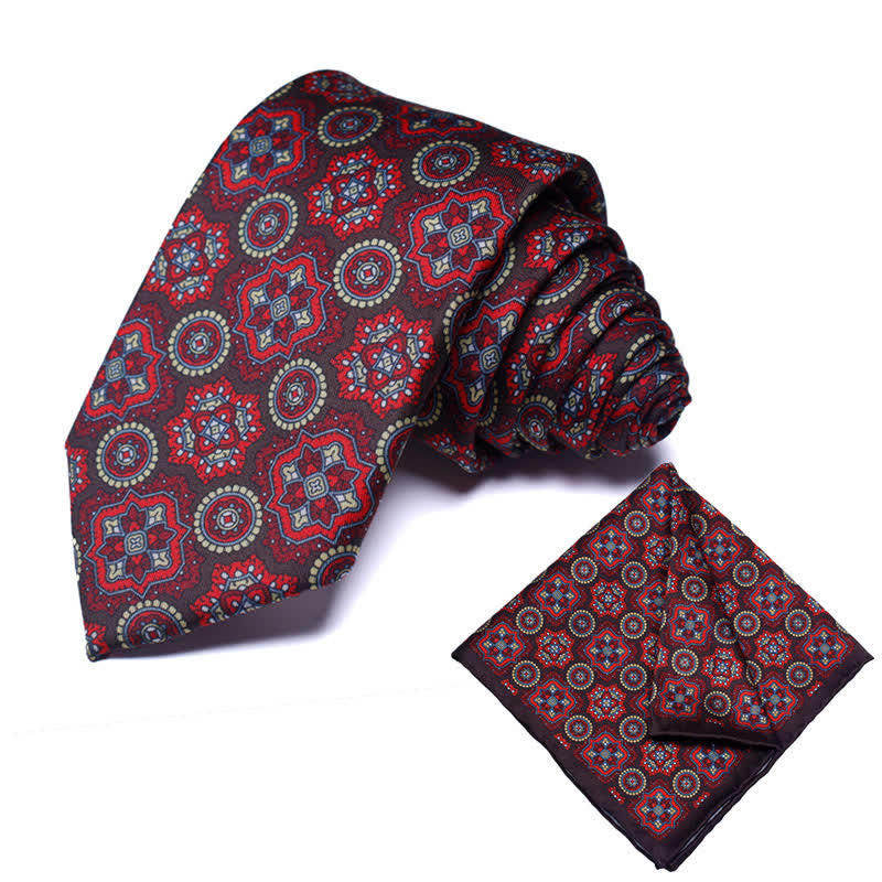 Set di 2 cravatte e fazzoletti geometrici Paisley da uomo - Stile #27 - image 28
