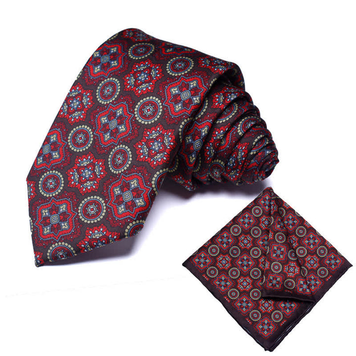 Set di 2 cravatte e fazzoletti geometrici Paisley da uomo - Stile #27 - image 28