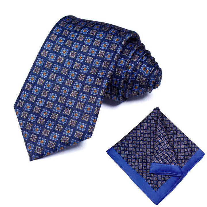 Set di 2 cravatte e fazzoletti geometrici Paisley da uomo - Stile #22 - image 23