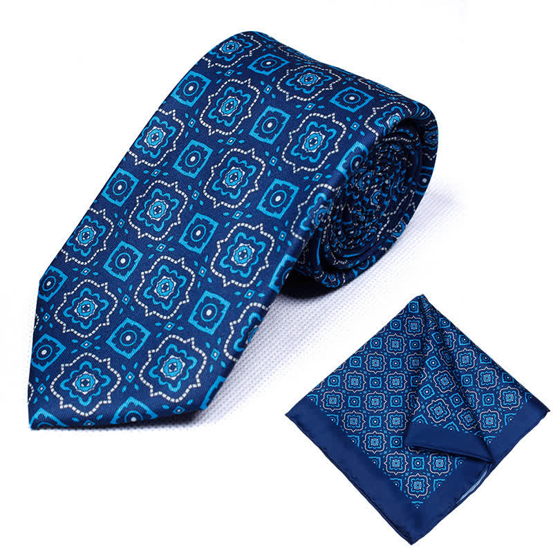 Set di 2 cravatte e fazzoletti geometrici Paisley da uomo - Stile n. 11 - image 12