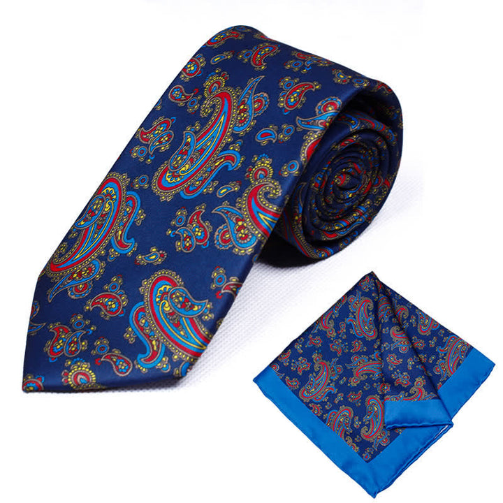 Set di 2 cravatte e fazzoletti geometrici Paisley da uomo - Stile n. 4 - image 5