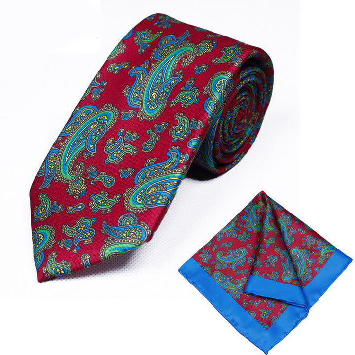 Set di 2 cravatte e fazzoletti geometrici Paisley da uomo - Stile n. 3 - image 4