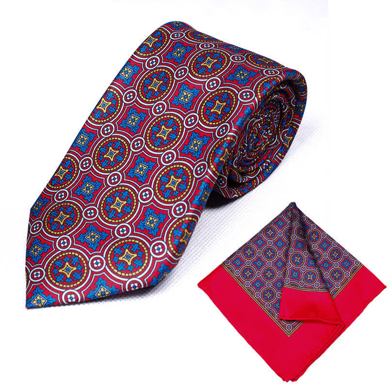 Set di 2 cravatte e fazzoletti geometrici Paisley da uomo - Stile n. 9 - image 10