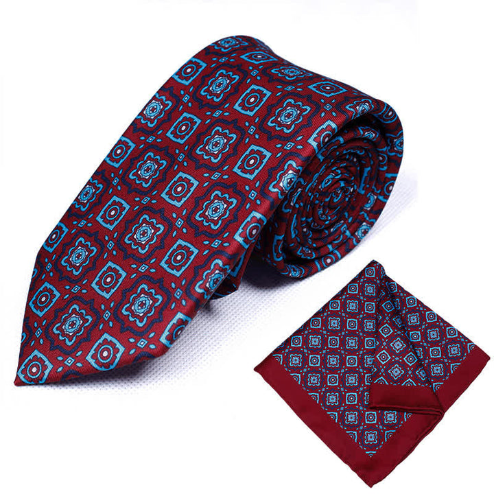 Set di 2 cravatte e fazzoletti geometrici Paisley da uomo - Stile n. 12 - image 13